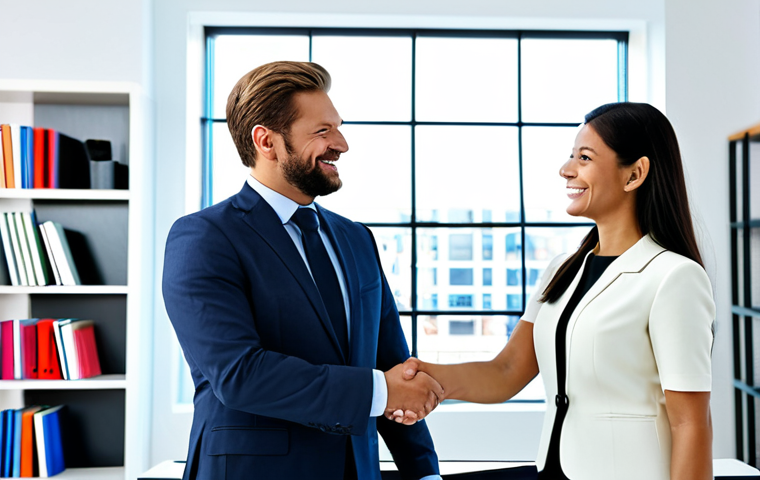**
"A professional real estate agent, fully clothed in modest business attire, shaking hands with a client in a bright, modern office. Bookshelves and architectural models are visible in the background. The atmosphere is positive and trustworthy. Safe for work, appropriate content, professional, perfect anatomy, natural proportions, well-formed hands, proper finger count, natural pose, high quality."
**