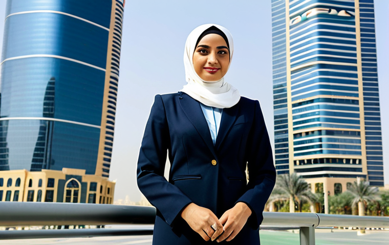 **
"A professional, fully clothed businesswoman wearing a tailored hijab and modest business attire, standing confidently in front of a modern skyscraper in Dubai, UAE. The scene is well-lit, showcasing the city's vibrant atmosphere. Perfect anatomy, correct proportions, natural pose, safe for work, appropriate content, family-friendly, professional photography, high quality."
**
