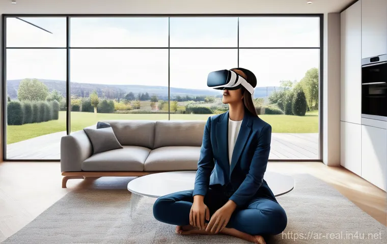 공인중개사와 부동산 관련 최신 기술 사례 연구 - **Prompt: "An immersive virtual reality real estate tour.** A sophisticated young Arab professional,...