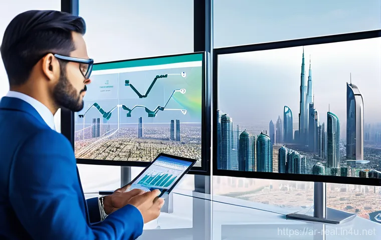 공인중개사와 부동산 관련 최신 기술 사례 연구 - **Prompt: "An immersive virtual reality real estate tour.** A sophisticated young Arab professional,...