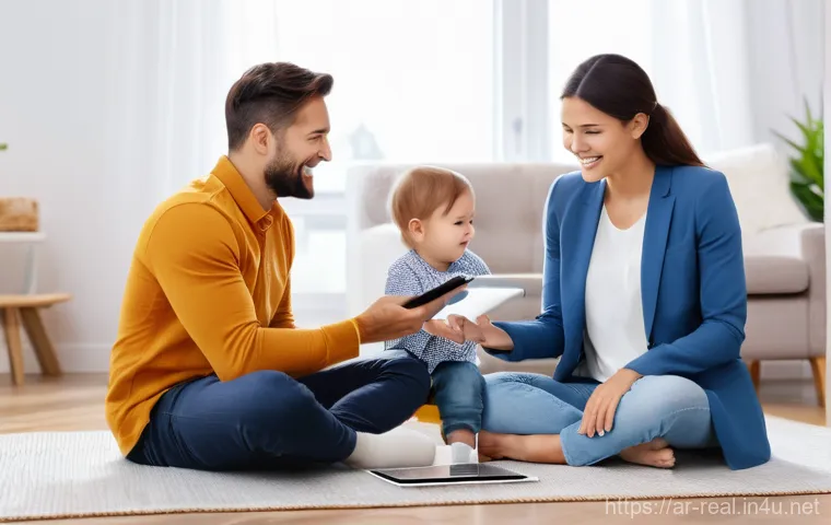 공인중개사와 고객 신뢰를 얻는 방법 - **Prompt 1: Transparent Consultation for a Family**
"A bright, naturally lit image of a diverse,...