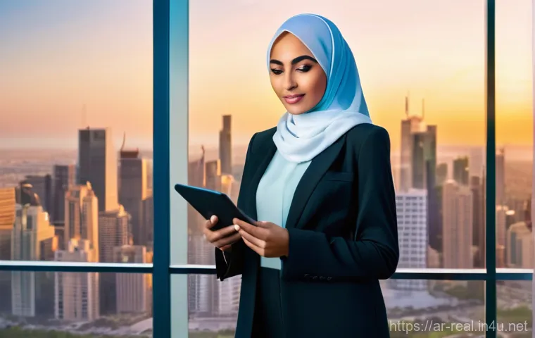 공인중개사 시험 대비 동영상 학습 자료 활용 - **Prompt:** A diverse group of four young adult Arab individuals (two men and two women), all dresse...