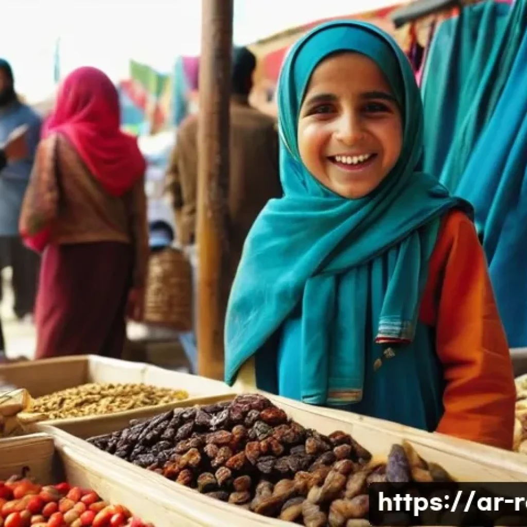 공인중개사 시험 대비 실전 전략 연구 - **Prompt:** A sunny day at a bustling Middle Eastern marketplace. A young girl, approximately 7 year...