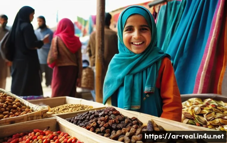 공인중개사 시험 대비 실전 전략 연구 - **Prompt:** A sunny day at a bustling Middle Eastern marketplace. A young girl, approximately 7 year...