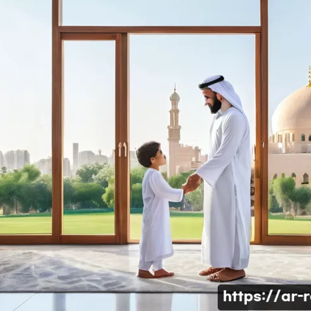 공인중개사와 부동산 관련 사회적 영향 분석 - **Prompt:** A heartwarming scene featuring a professional, smiling Arab real estate agent (male, wea...