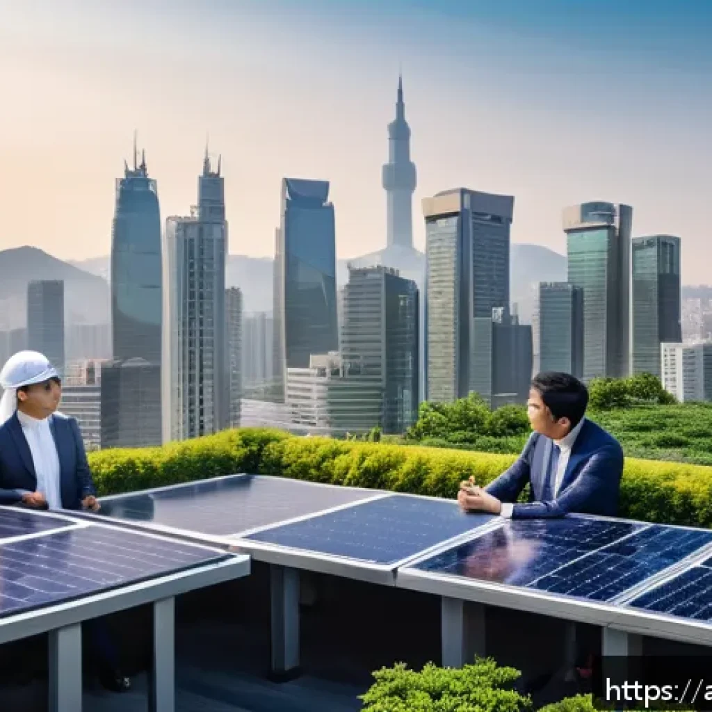 공인중개사 부동산 관련 최신 정보 - A sophisticated urban real estate market scene in Seoul, South Korea, showcasing modern high-rise re...