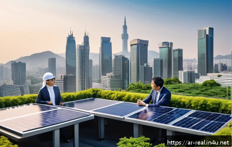 공인중개사 부동산 관련 최신 정보 - A sophisticated urban real estate market scene in Seoul, South Korea, showcasing modern high-rise re...